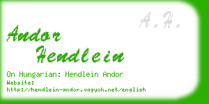andor hendlein business card